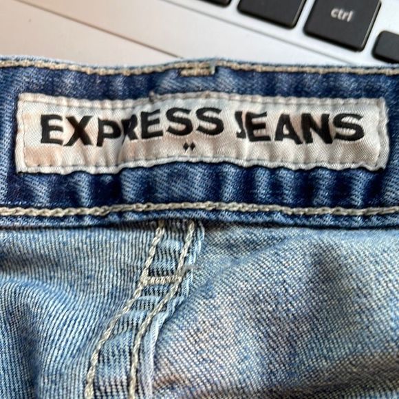 Express Jeans Mens 34x34 Kingston Classic Straight Leg Cool Fade Feathering - Picture 6 of 10